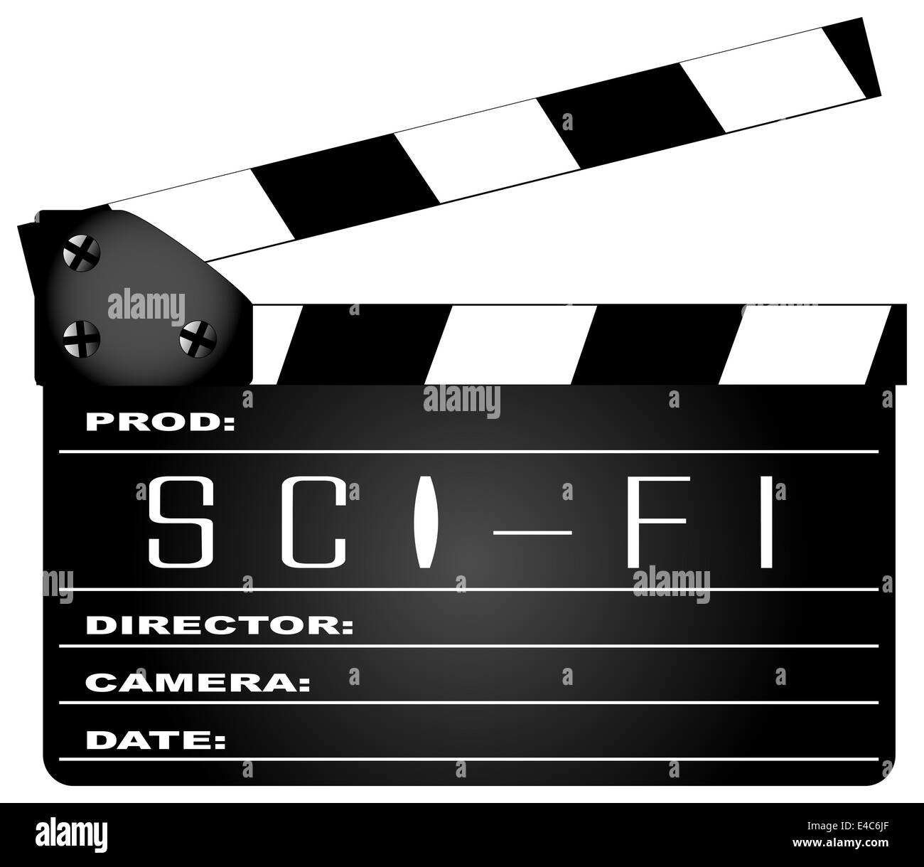Un film typique meissen avec la légende de LA SCIENCE-FICTION isolé sur blanc. Banque D'Images