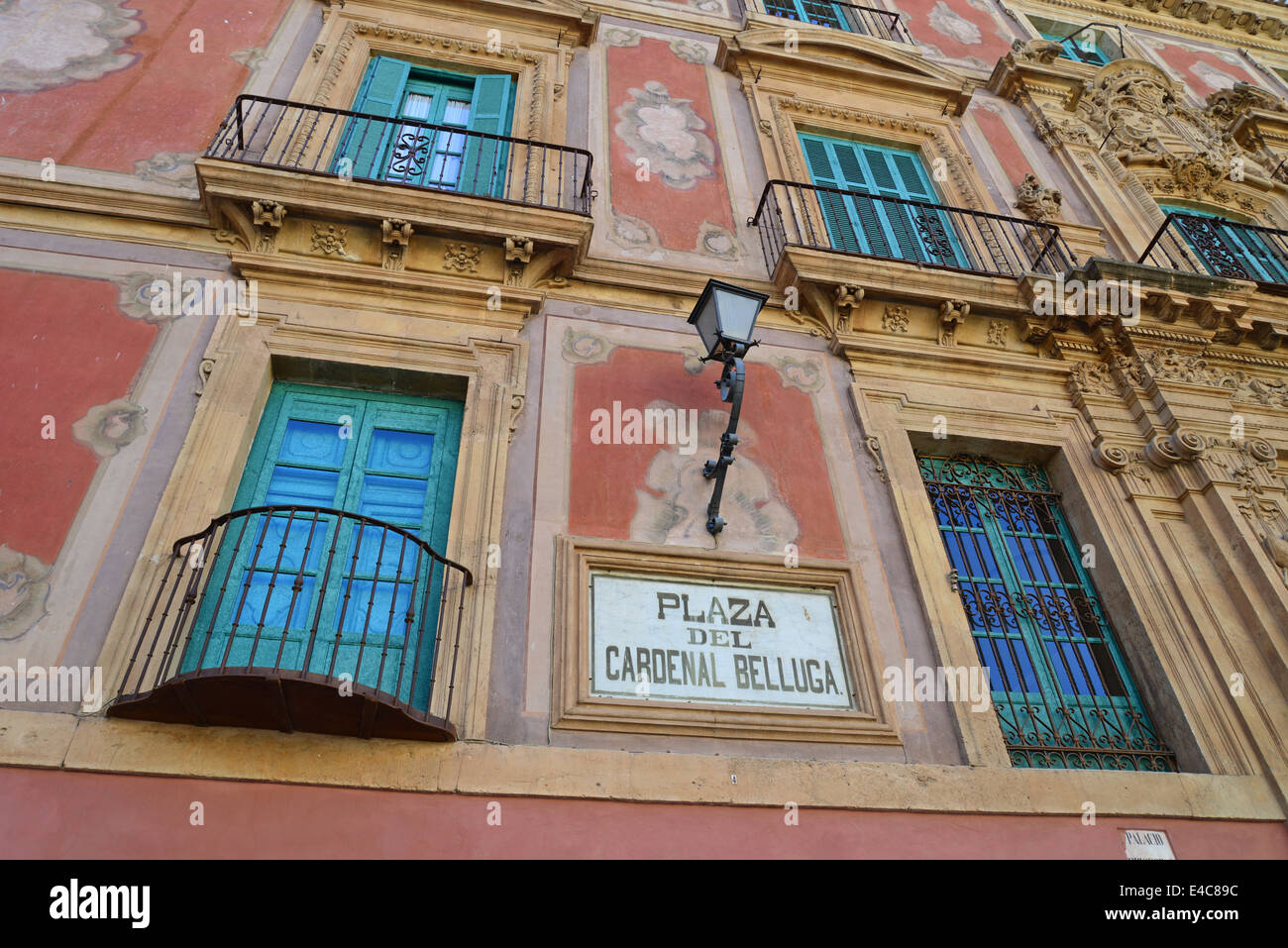Période de façade, Plaza del Cardenal Belluga, Murcie, Région de Murcie, Royaume d'Espagne Banque D'Images