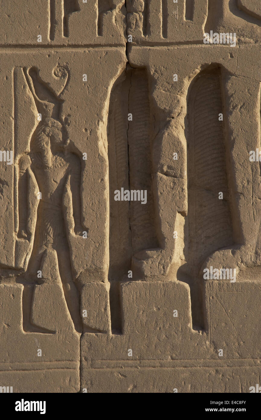 L'art égyptien Le Temple de Karnak complexe. Décharge avec deux joncs. 19e dynastie. Nouveau Royaume. L'Égypte. Banque D'Images