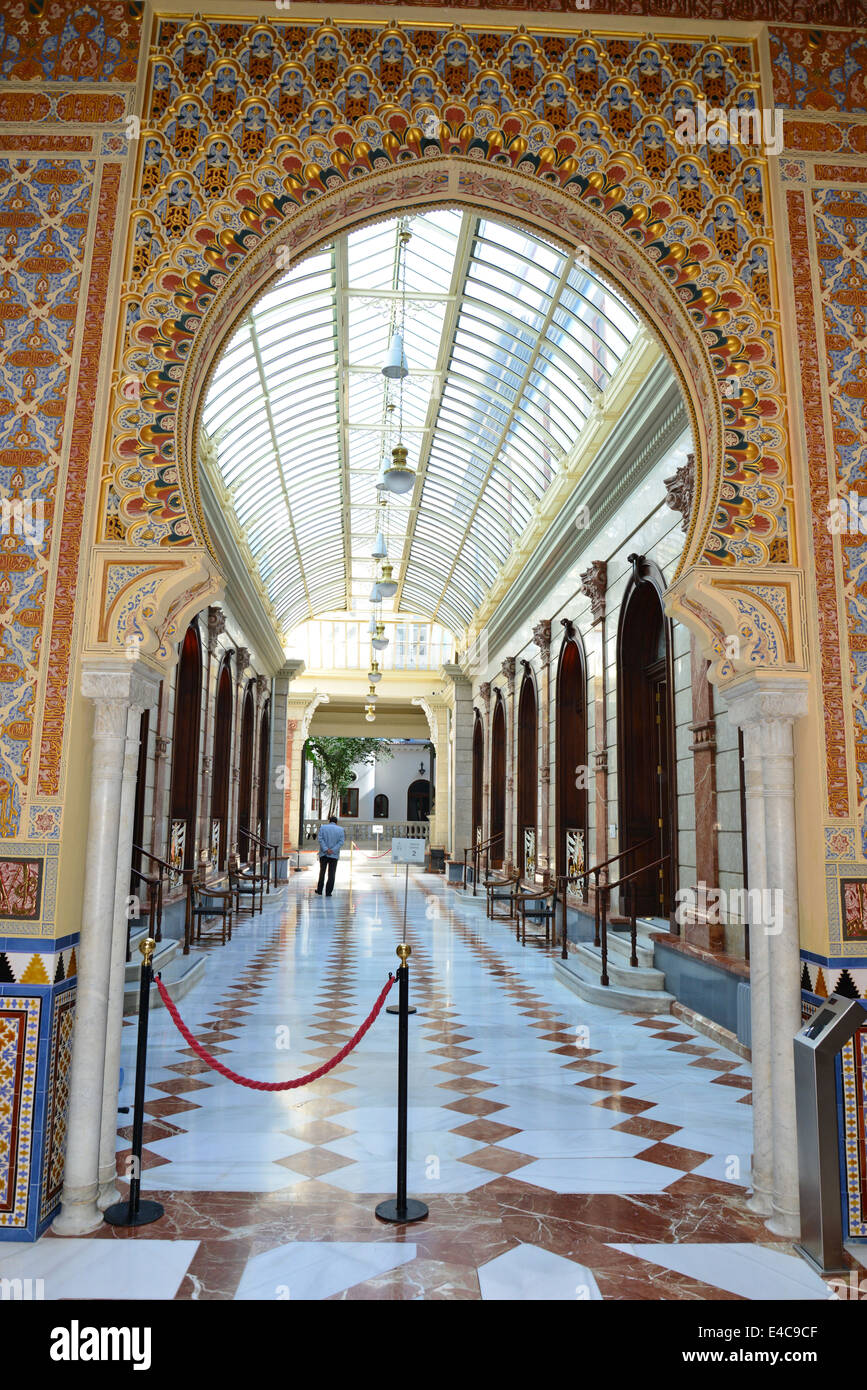Vue de l'intérieur, du Vrai Casino de Murcie, la Calle de la Trapería, Murcie, Région de Murcie, Royaume d'Espagne Banque D'Images