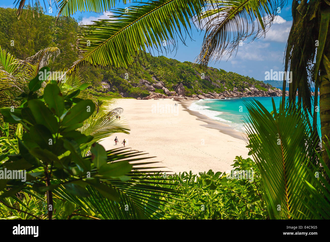 Plage tropicale exquise aux Seychelles Banque D'Images