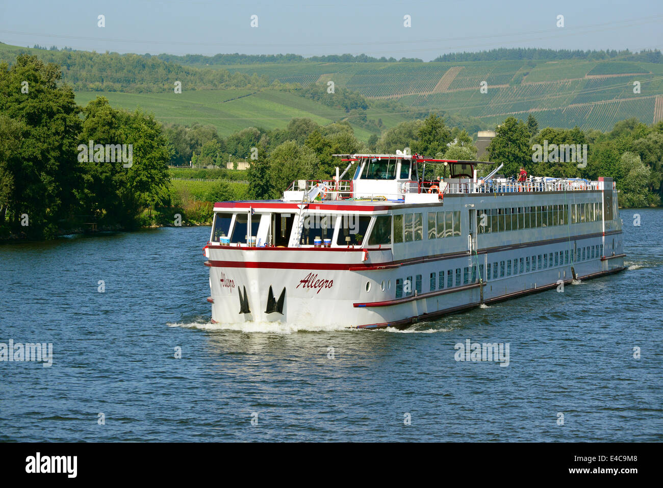 Croisière sur la rivière Mosel Valley Allemagne Europe vignobles vignobles de Trèves Banque D'Images