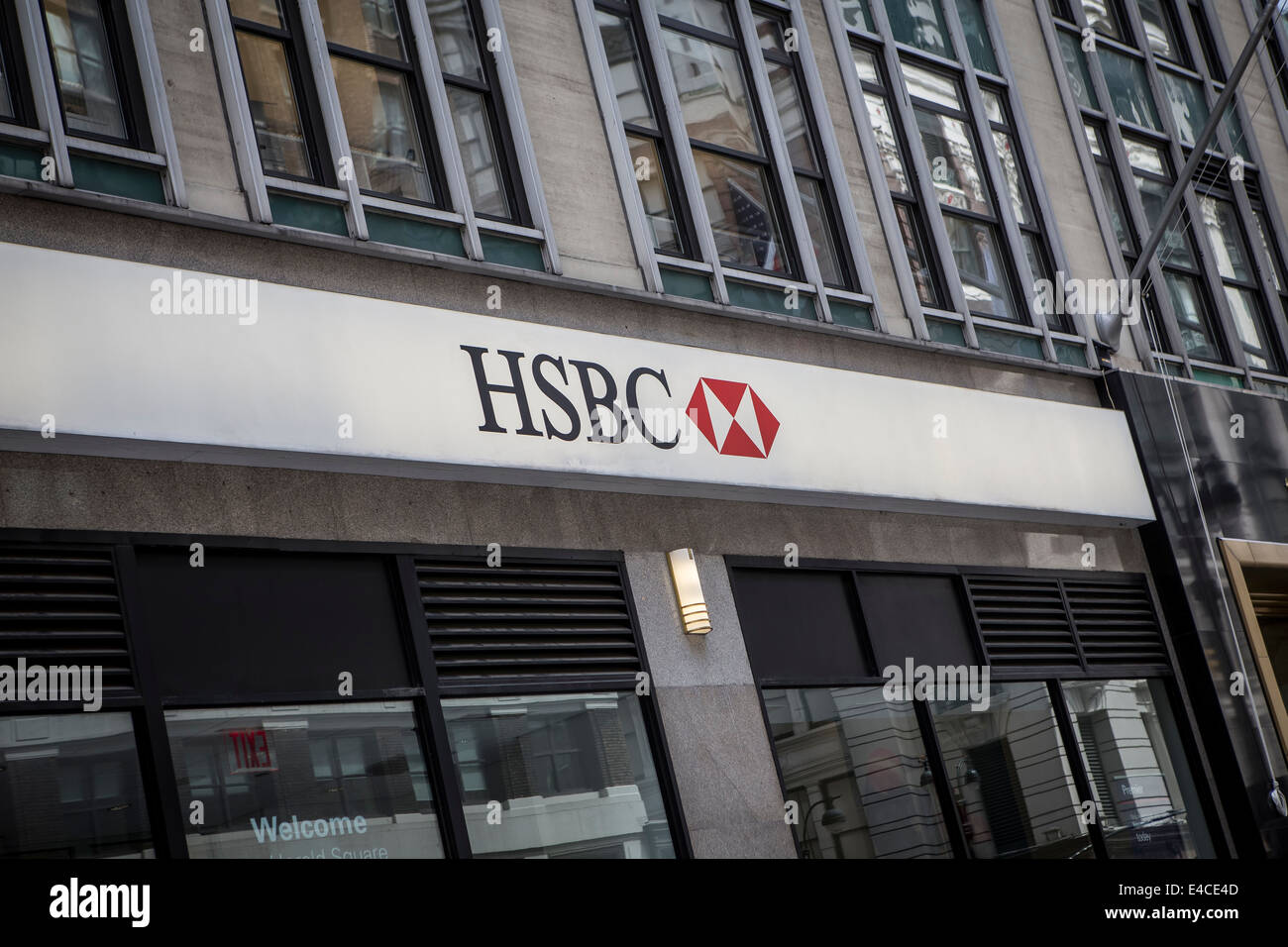 Une succursale de la HSBC est représenté à New York, NY Banque D'Images