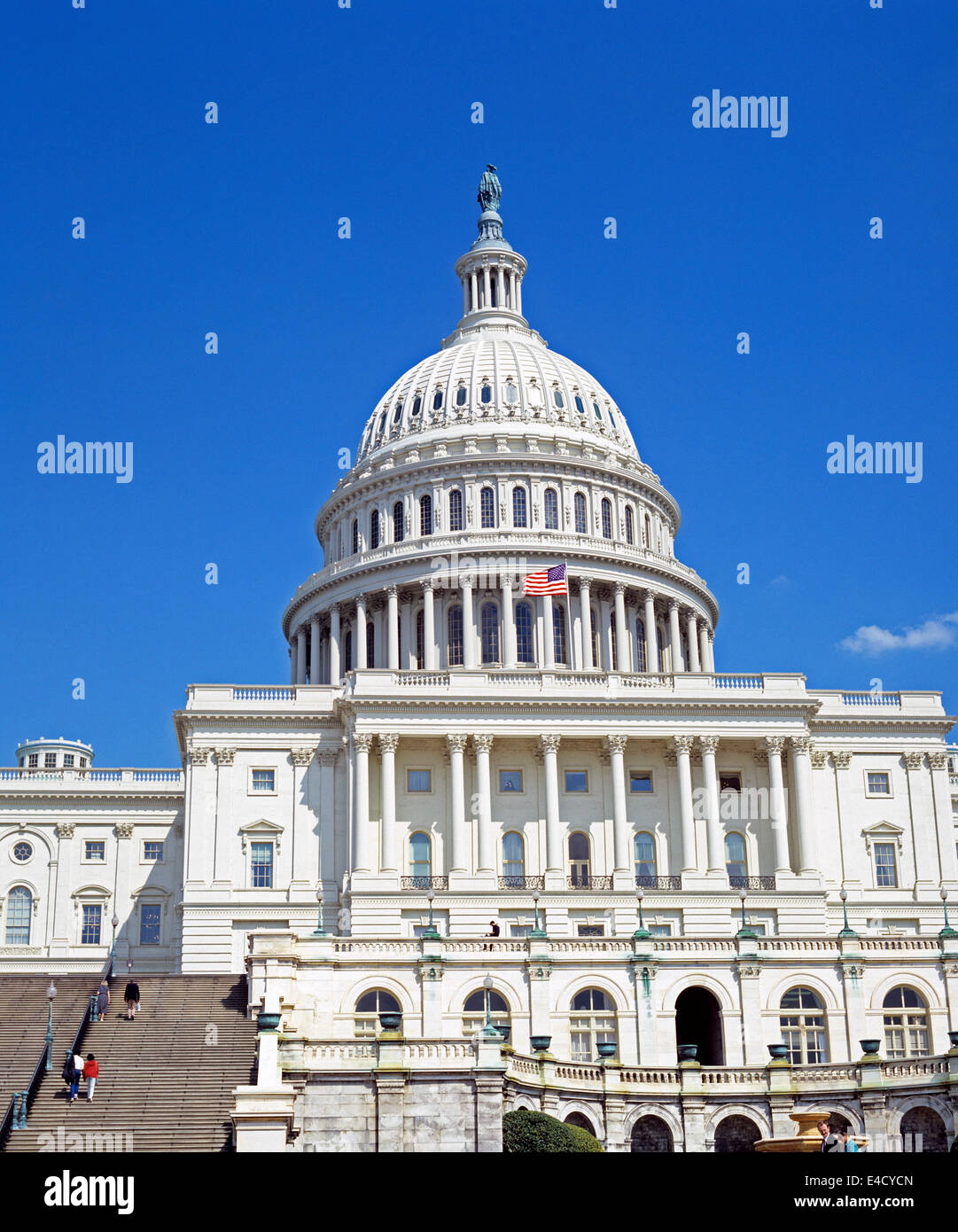 Façade occidentale de l'United States Capitol, lieu de réunion du Congrès des États-Unis, Capitol Hill, Washington DC, USA Banque D'Images