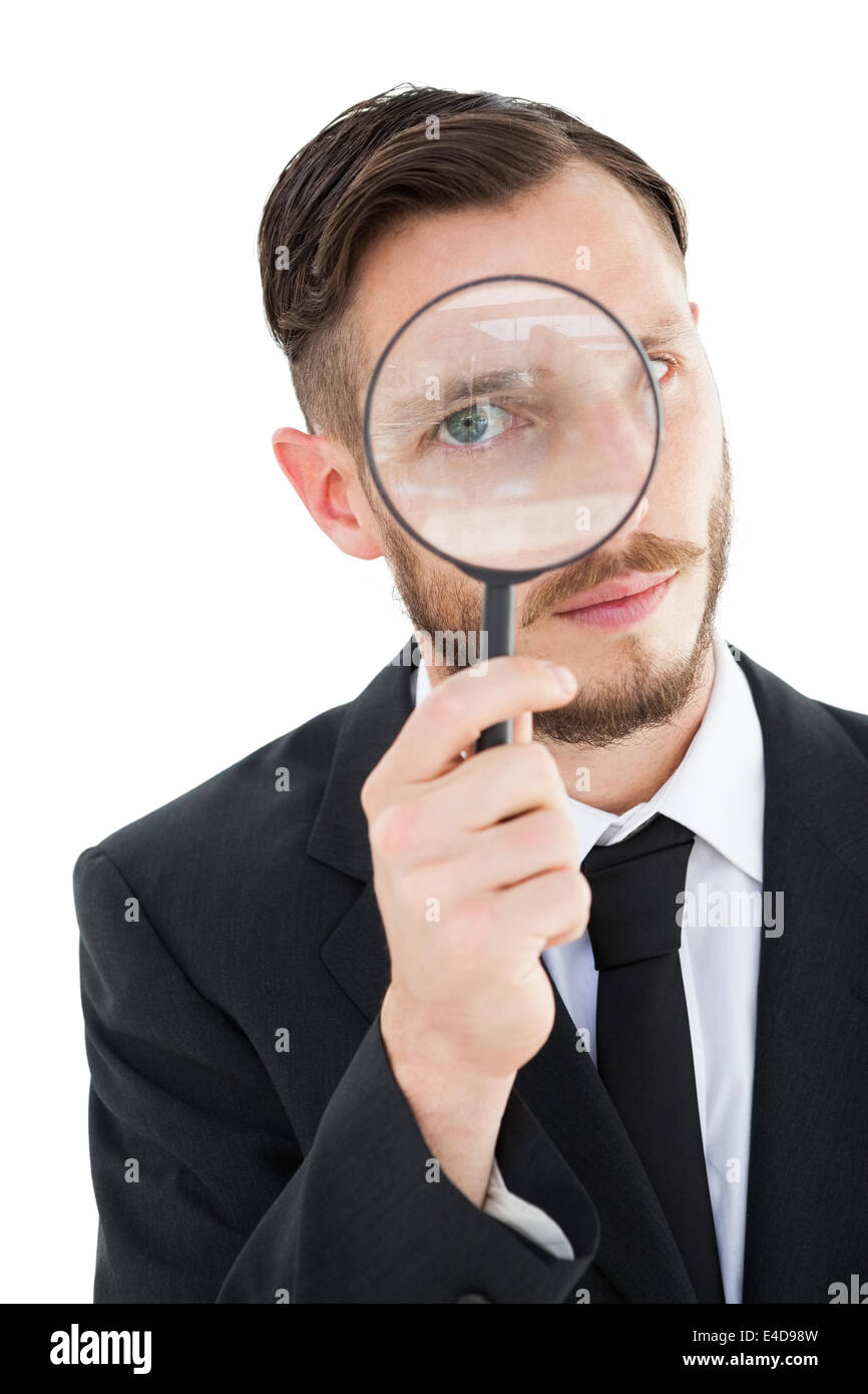 Geeky woman loupe Banque D'Images