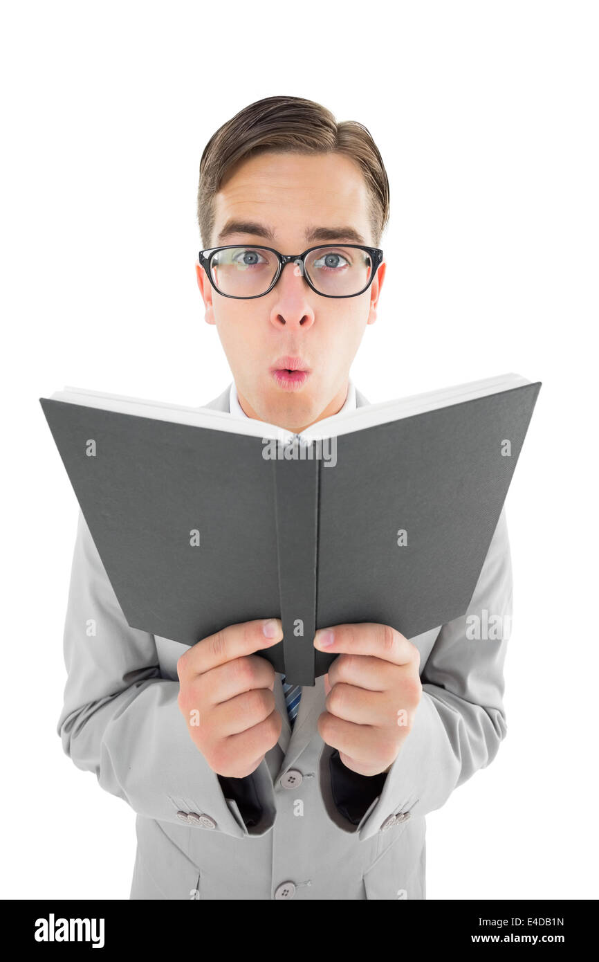 Lecture de prédicateur geek bible noire Banque D'Images