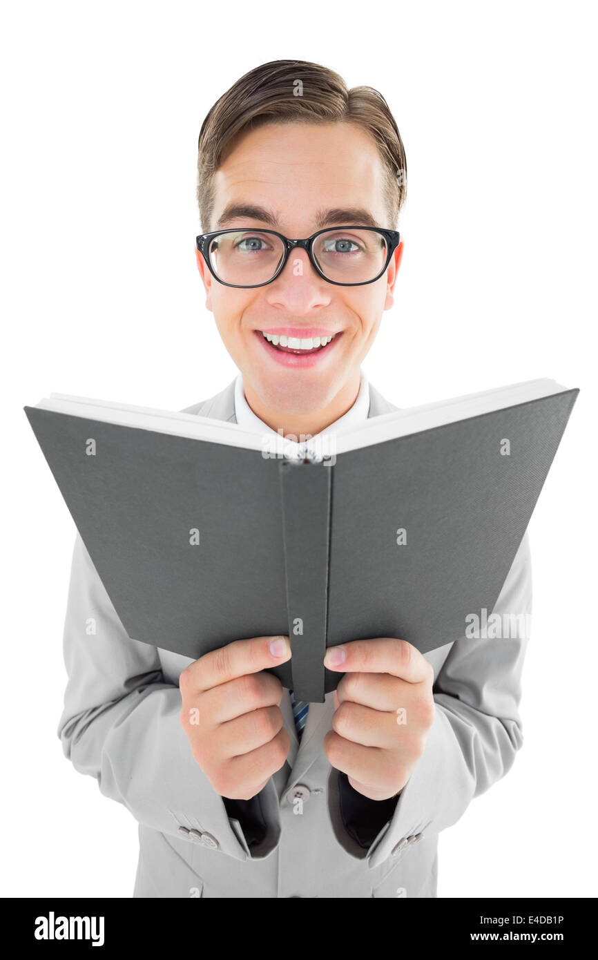 Lecture de prédicateur geek bible noire Banque D'Images