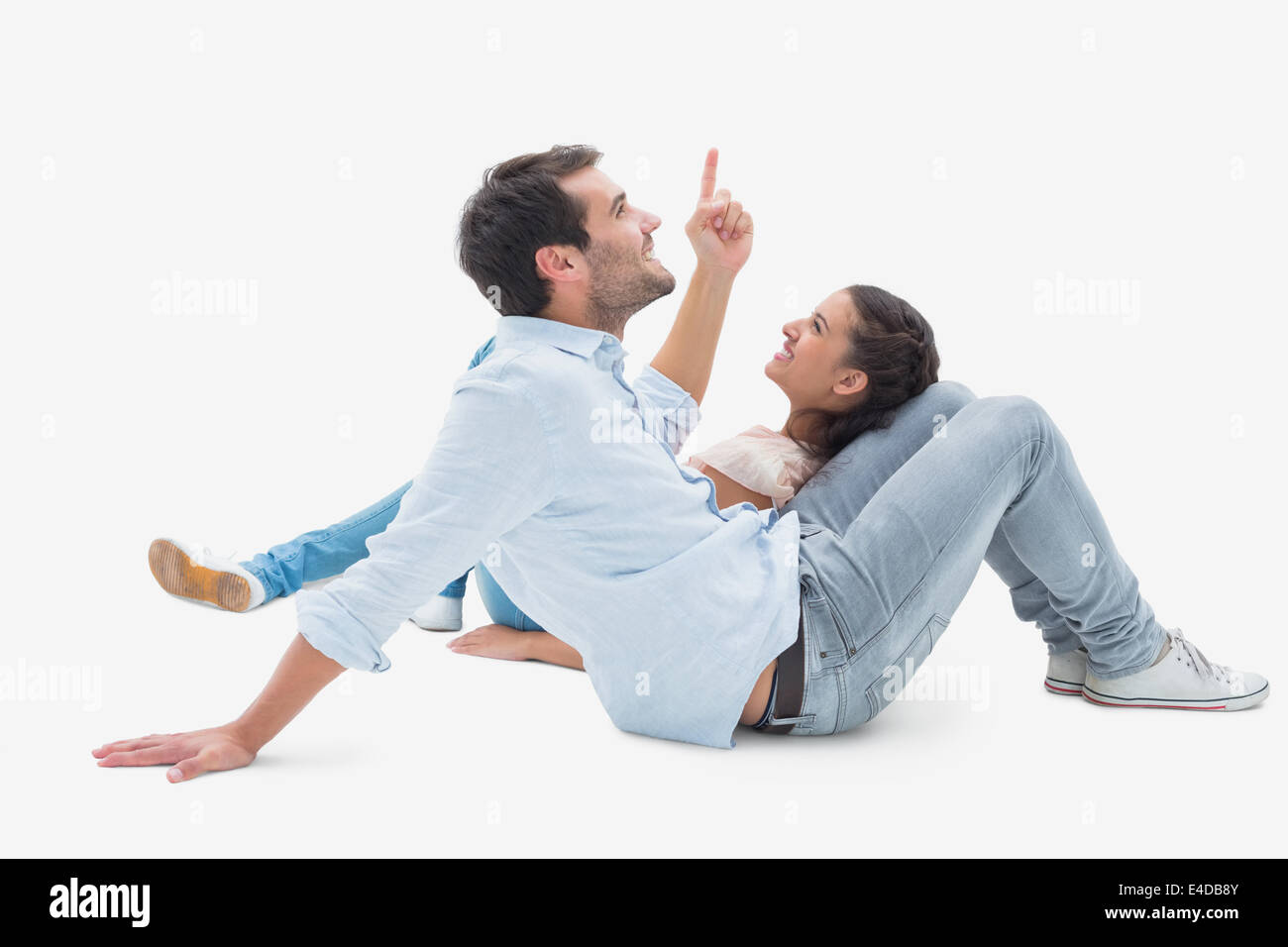 Attractive young couple lying down Banque D'Images