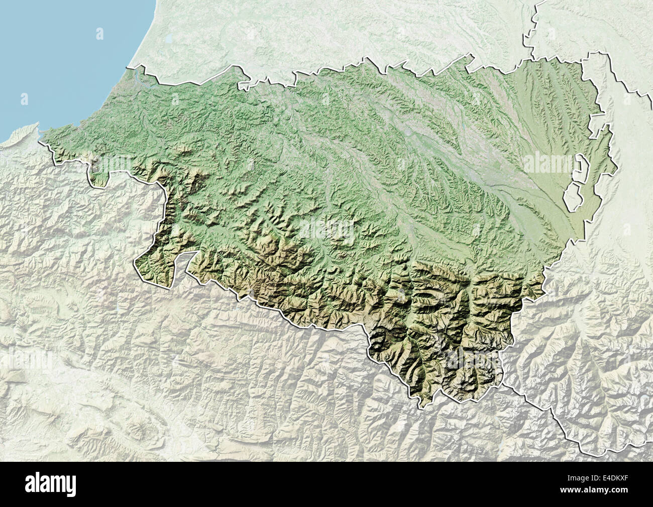 Département des Pyrénées-Atlantiques, France, carte en relief Banque D'Images