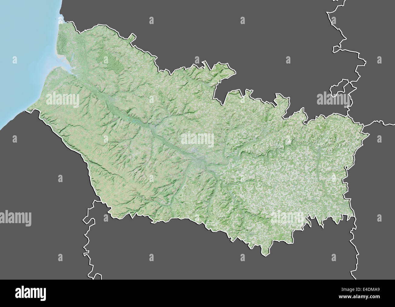 Departement de la Somme, France, carte en relief Banque D'Images