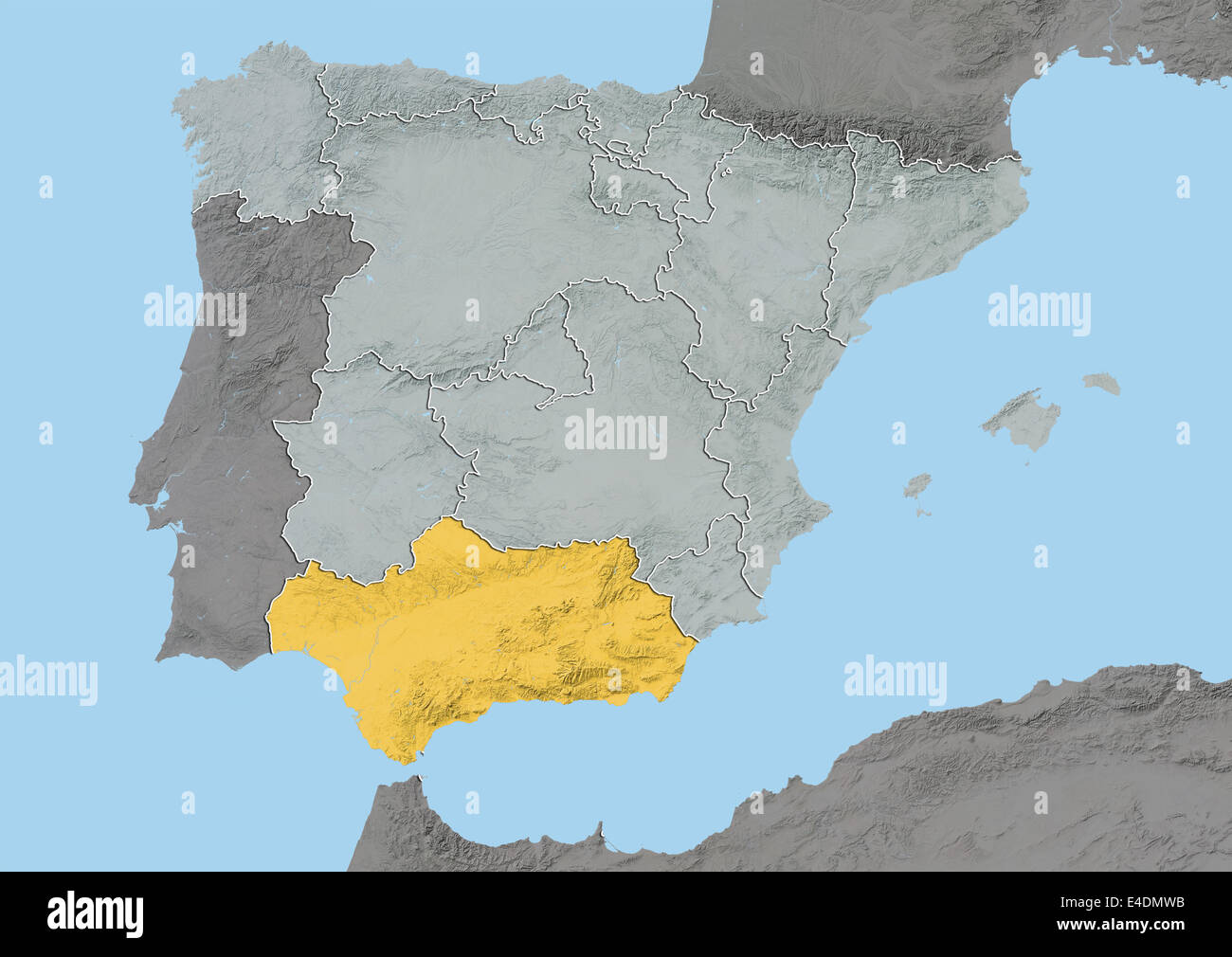 Andalousie Espagne Carte En Relief Photo Stock Alamy
