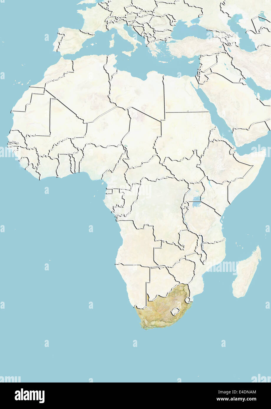 L'Afrique du Sud, carte en relief Banque D'Images