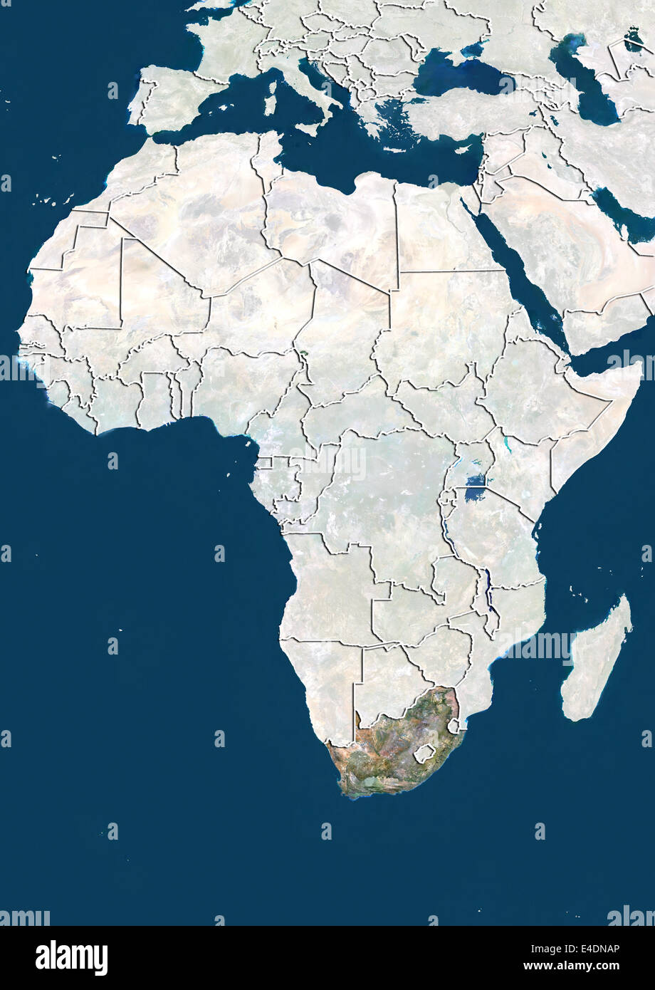 L'Afrique du Sud, image satellite Banque D'Images