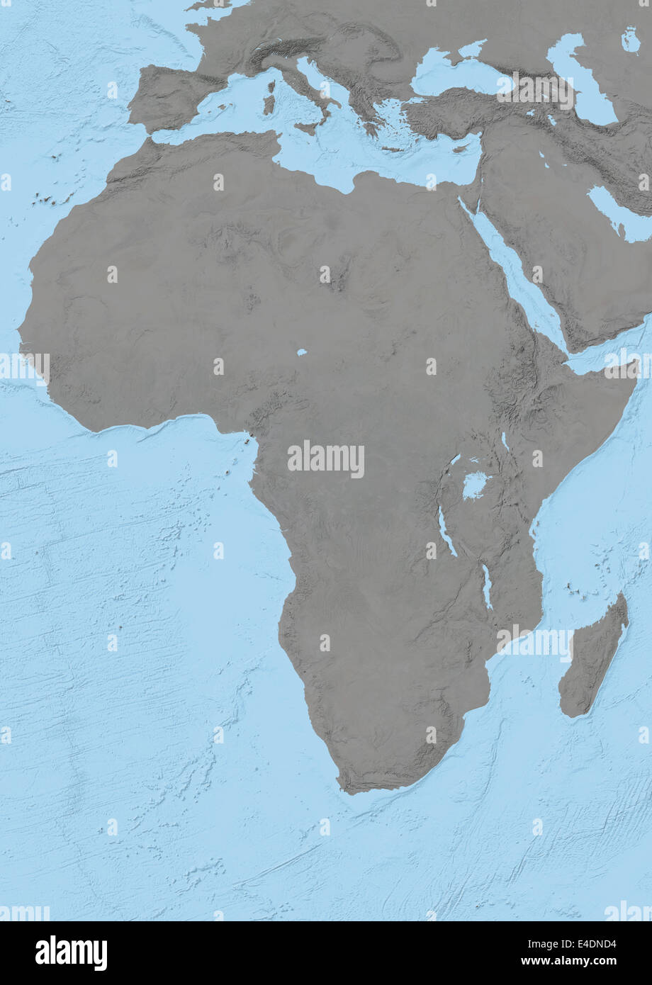 L'Afrique, carte en relief Banque D'Images