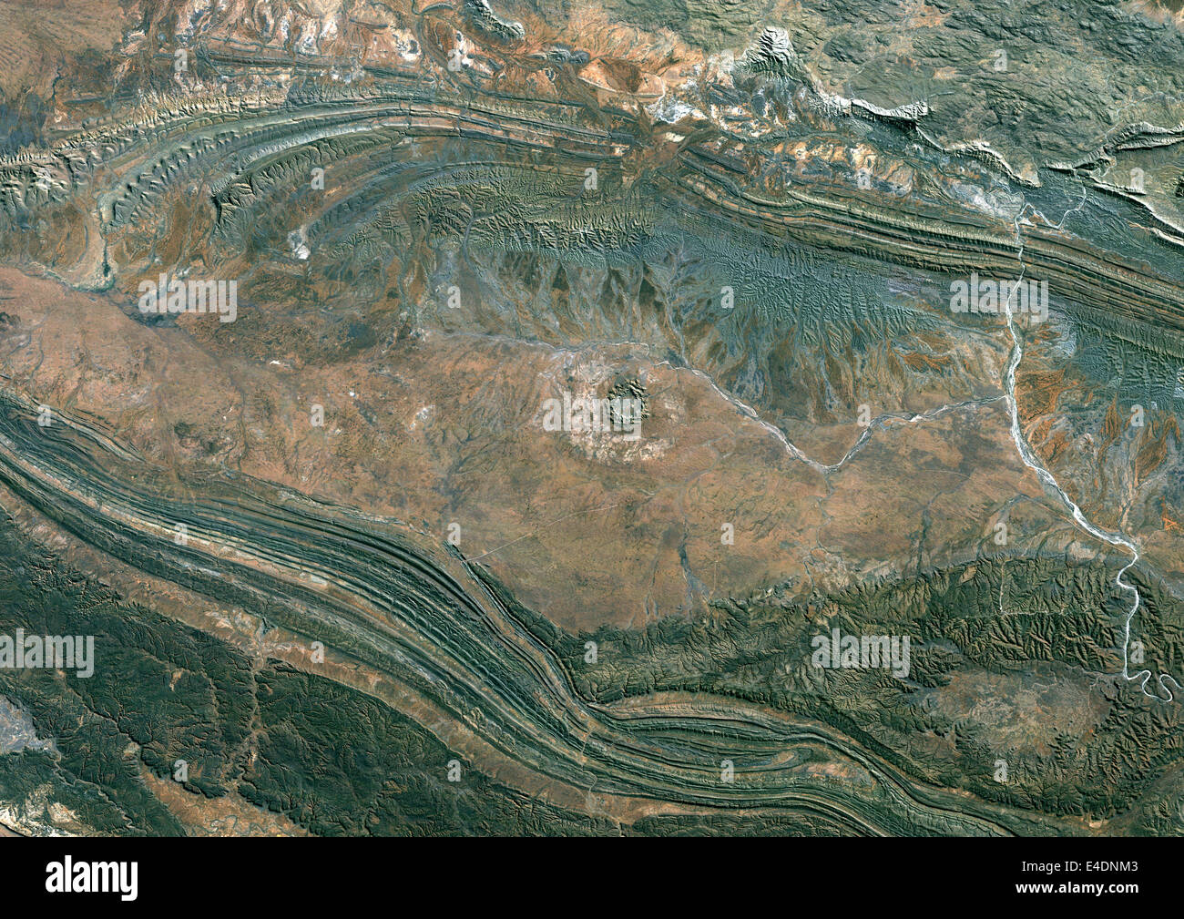 Gosses Bluff Meteor cratère d'Impact, Territoire du Nord, Australie, True Color Image satellite. La couleur vraie image satellite de rendez-vous Banque D'Images