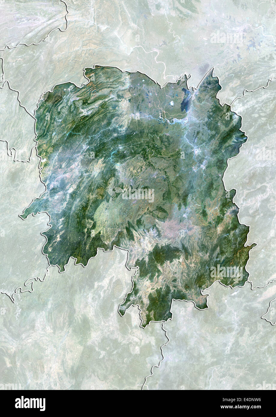 Province du Hunan, Chine, True Color Image satellite Banque D'Images