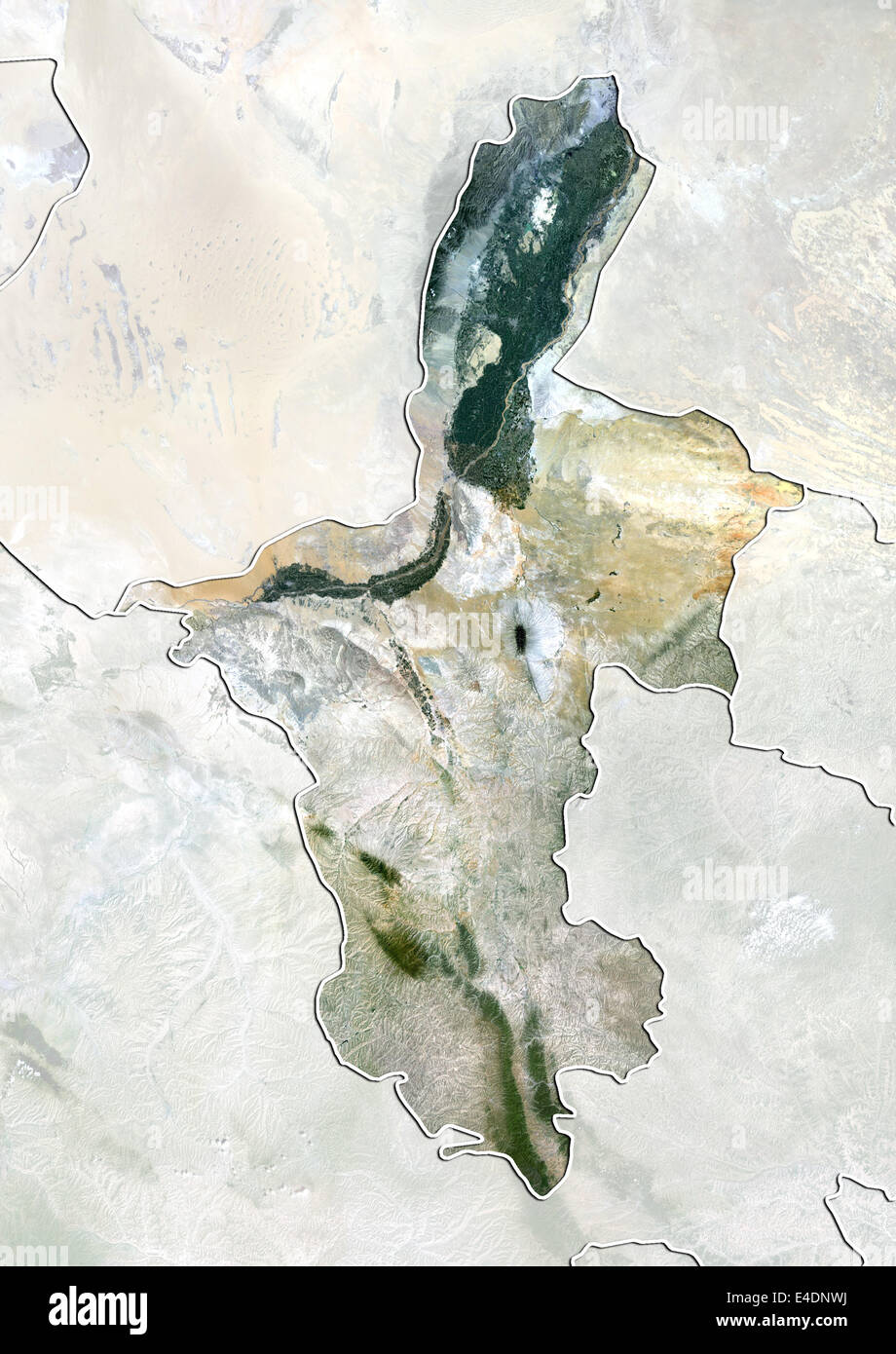 Région de Ningxia Hui, Chine, True Color Image satellite Banque D'Images