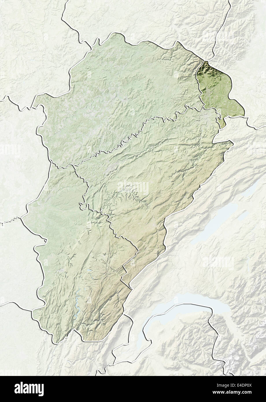 Département du Territoire de Belfort, France, carte en relief Banque D'Images
