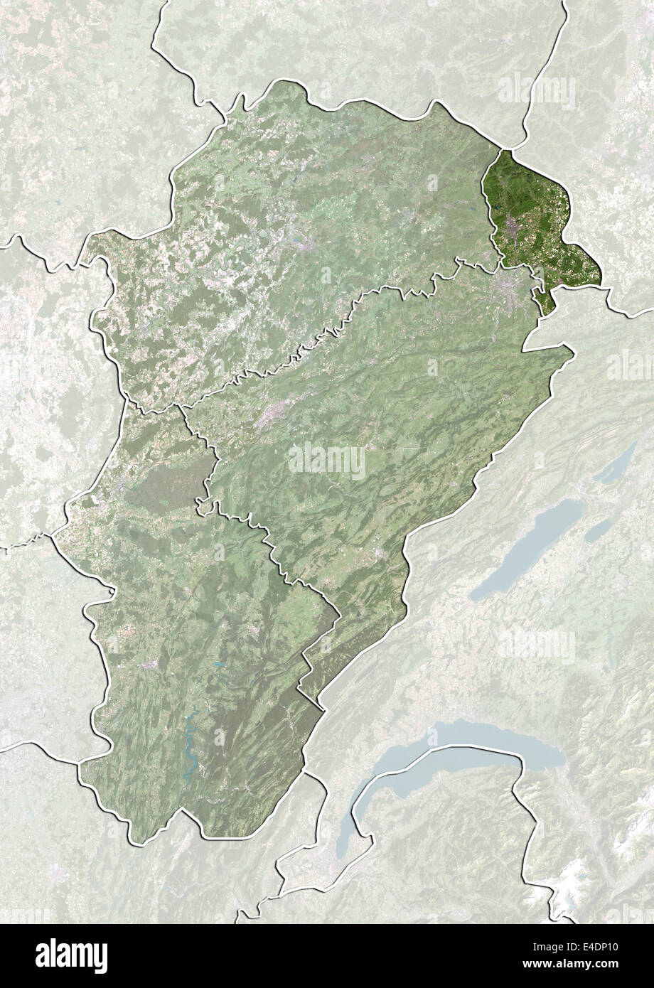 Département du Territoire de Belfort, France, True Color Image satellite Banque D'Images