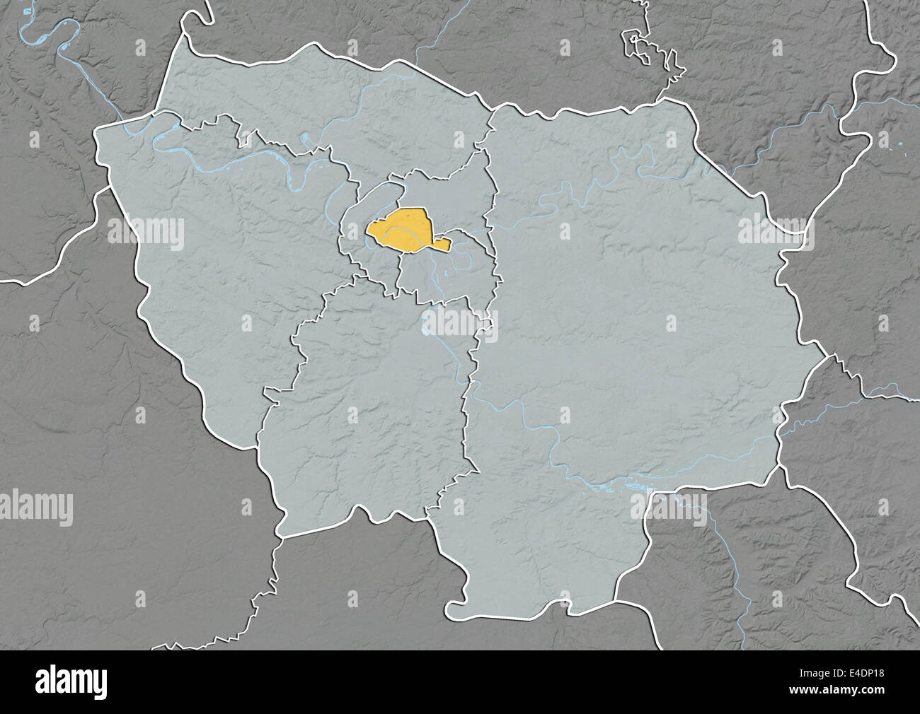 Departement De Paris France Carte En Relief Photo Stock Alamy