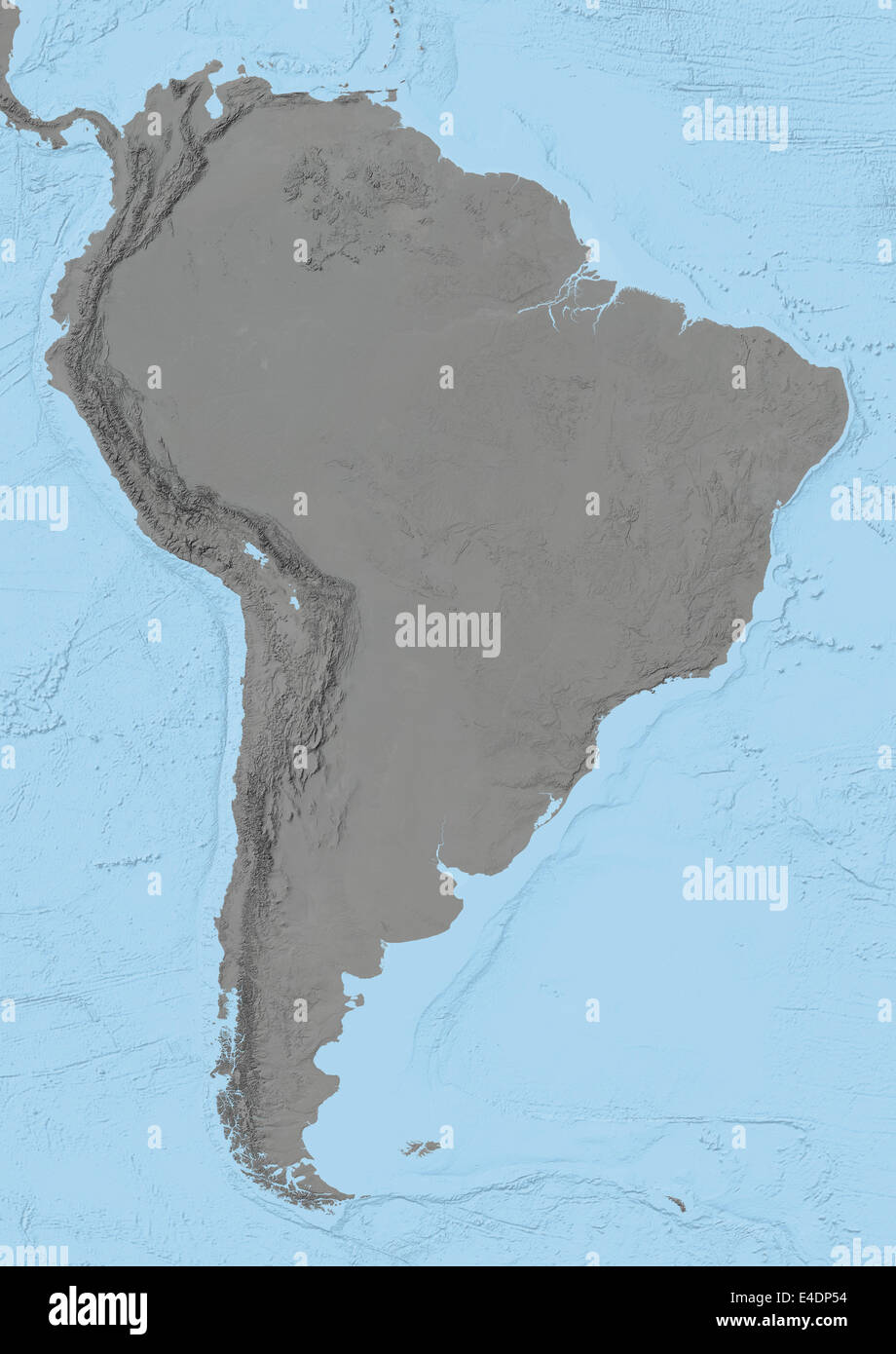 L'Amérique du Sud, carte en relief Banque D'Images