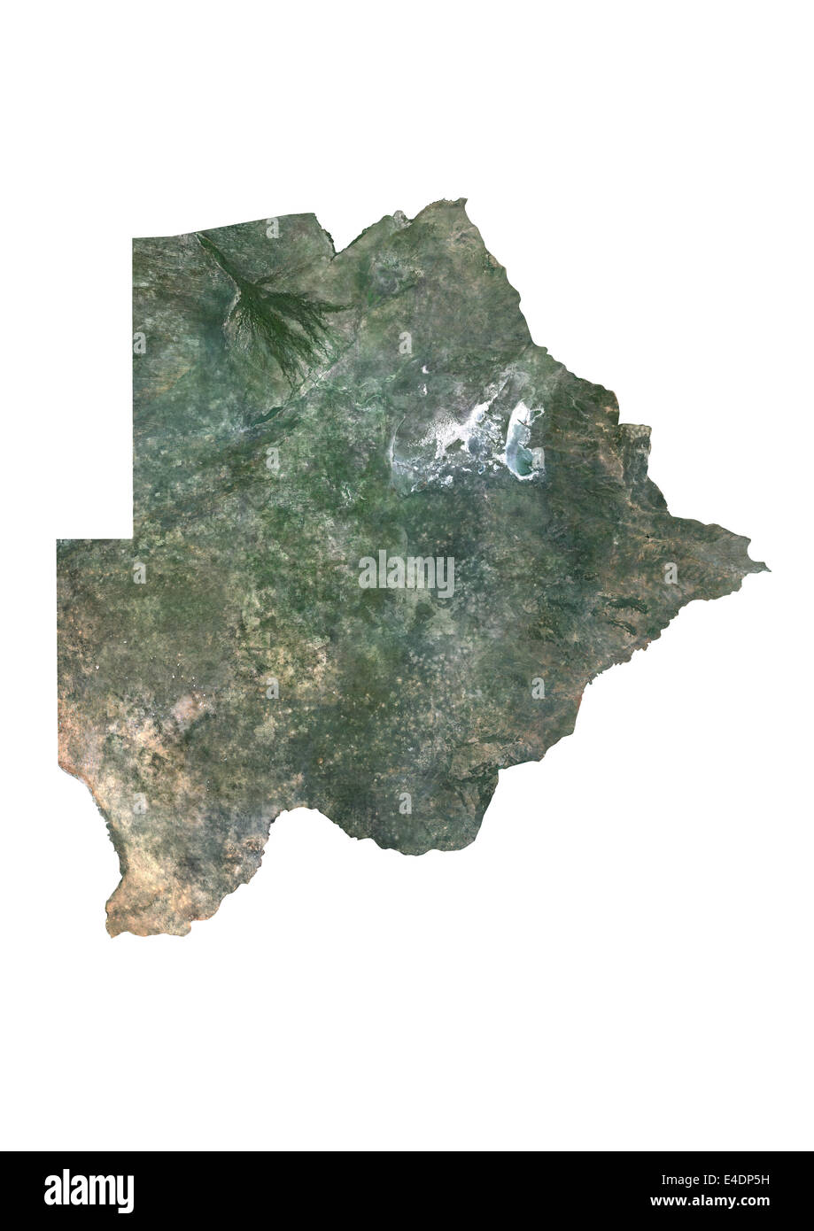 Le Botswana, image satellite Banque D'Images