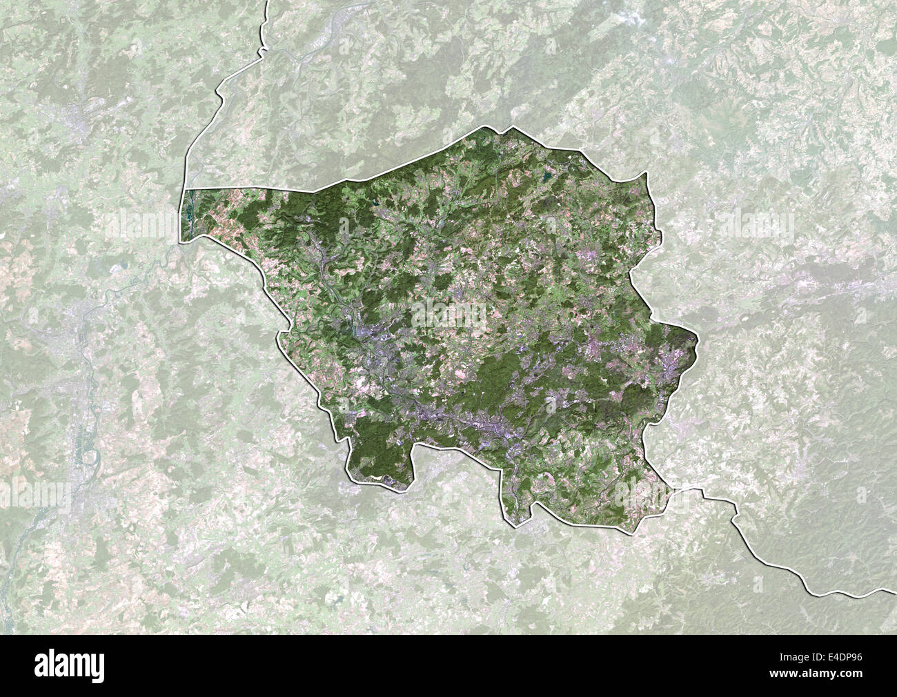 La région de La Sarre, Allemagne, True Color Image satellite Banque D'Images