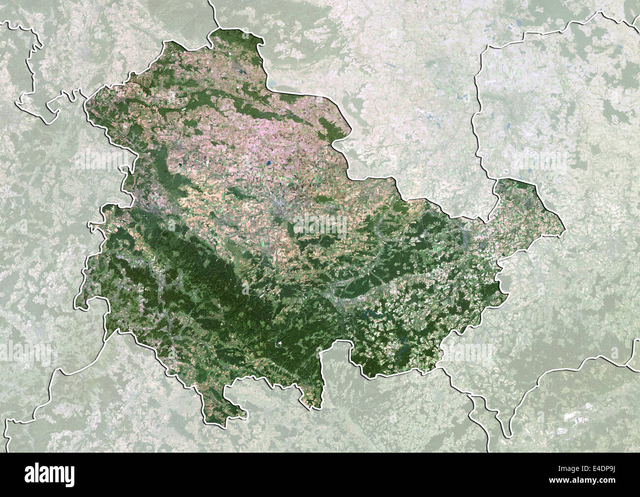 État de Thuringe, Allemagne, True Color Image satellite Banque D'Images