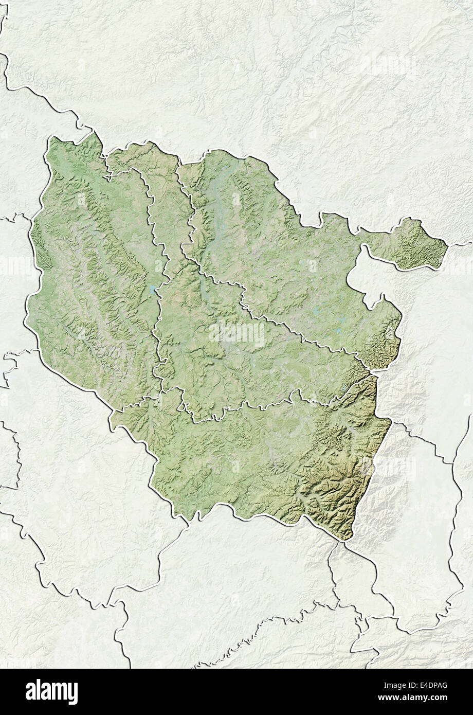 Région Lorraine, France, carte en relief Banque D'Images