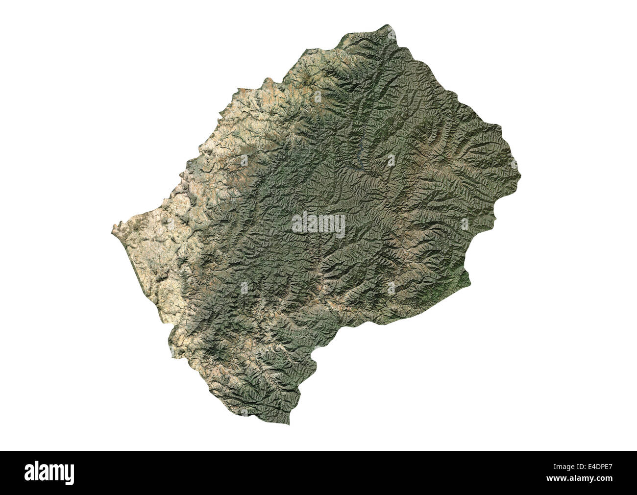 Le Lesotho, image satellite Banque D'Images