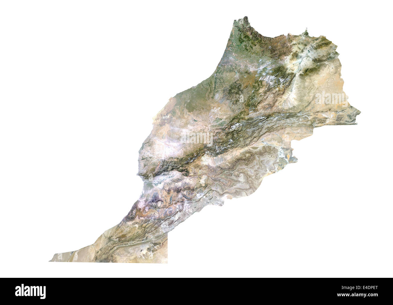 Le Maroc, image satellite Banque D'Images