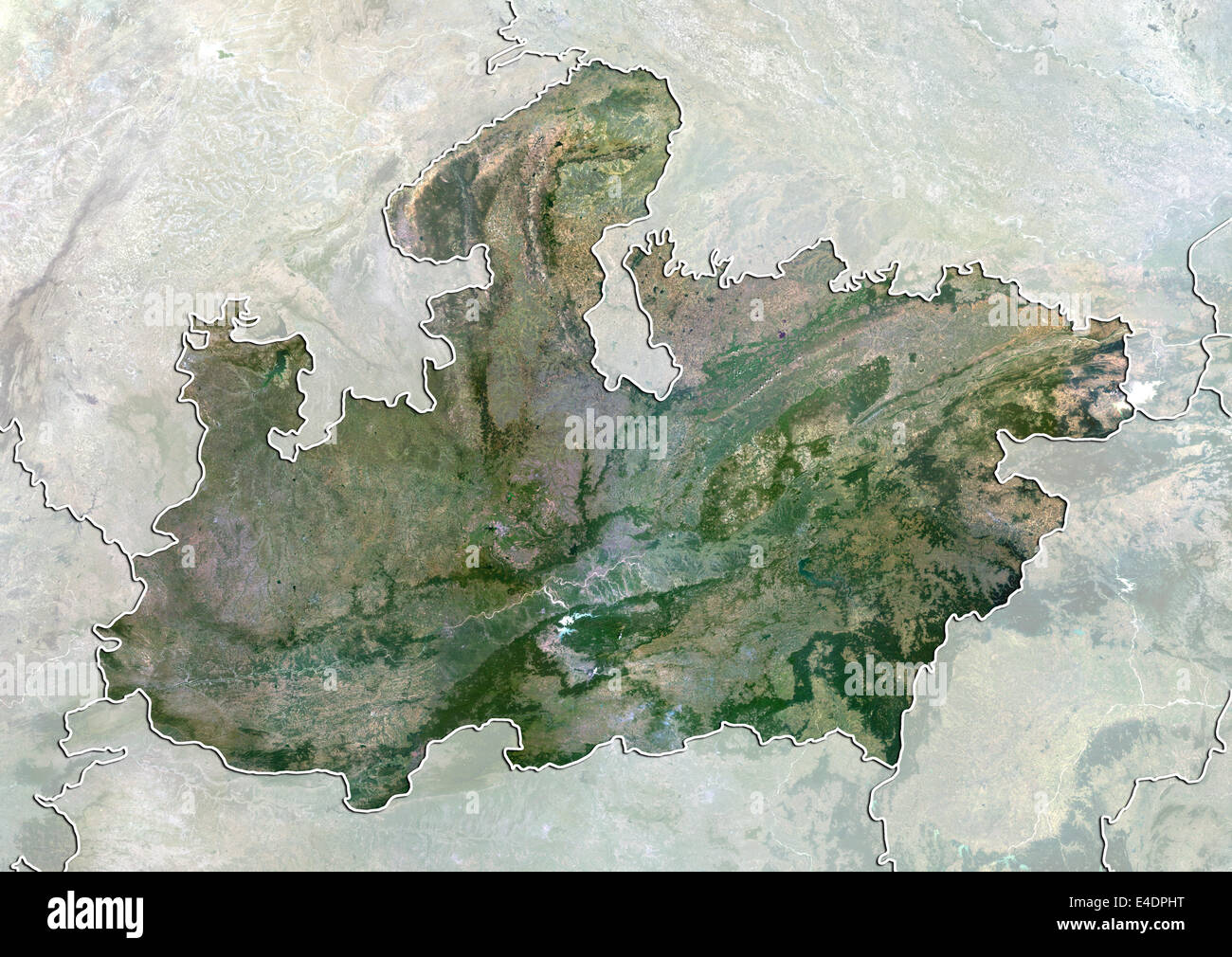 État du Madhya Pradesh, Inde, True Color Image satellite Banque D'Images