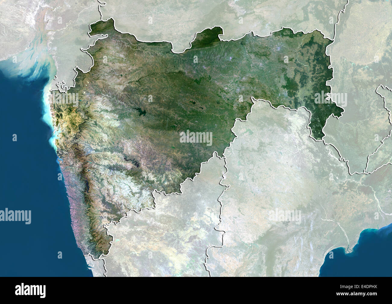 Etat de Maharashtra, Inde, True Color Image satellite Banque D'Images