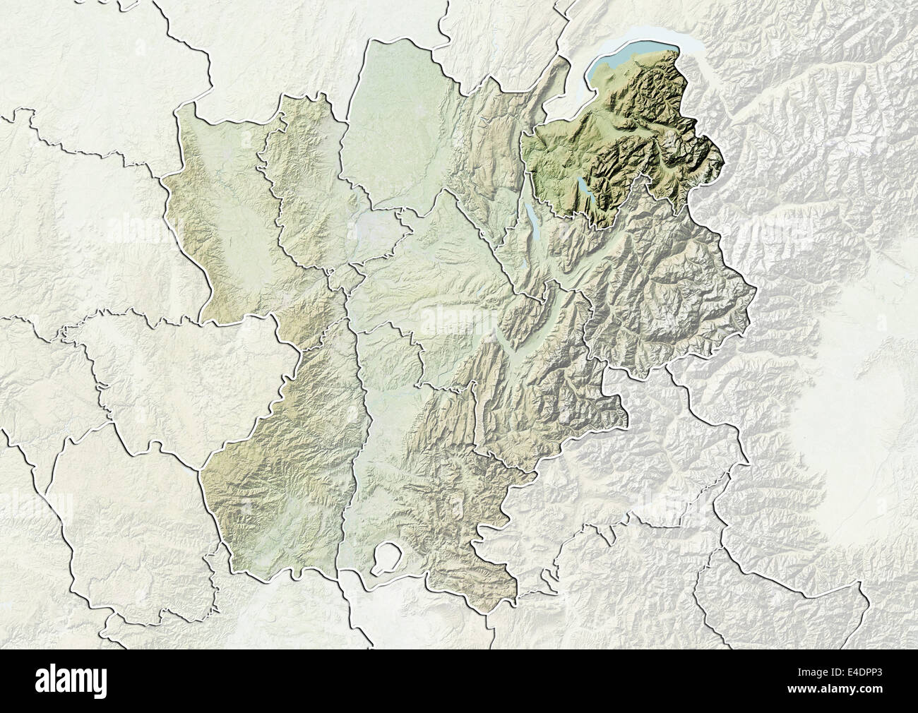 Département de Haute-Savoie, France, carte en relief Banque D'Images