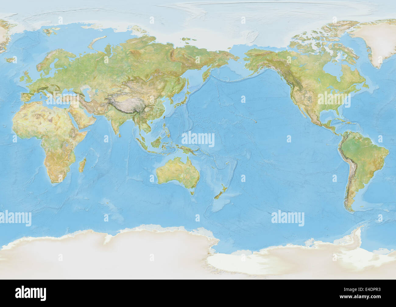 Carte Du Monde Centrée Sur Locéan Pacifique Avec Banquise