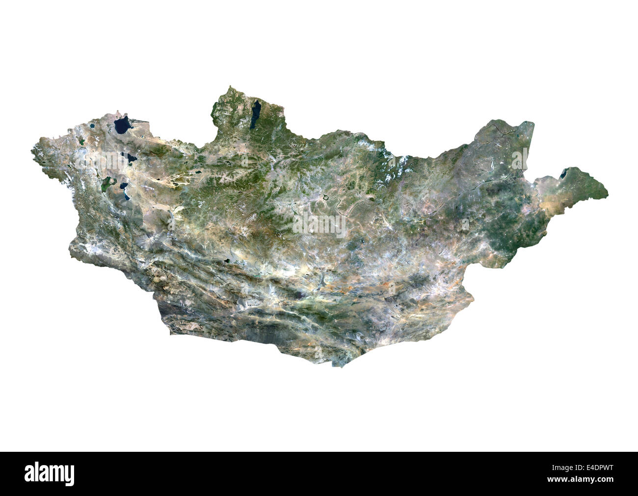 La Mongolie, image satellite Banque D'Images