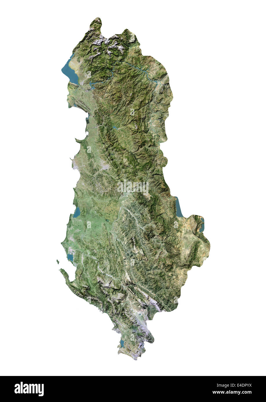 L'Albanie, image satellite Banque D'Images