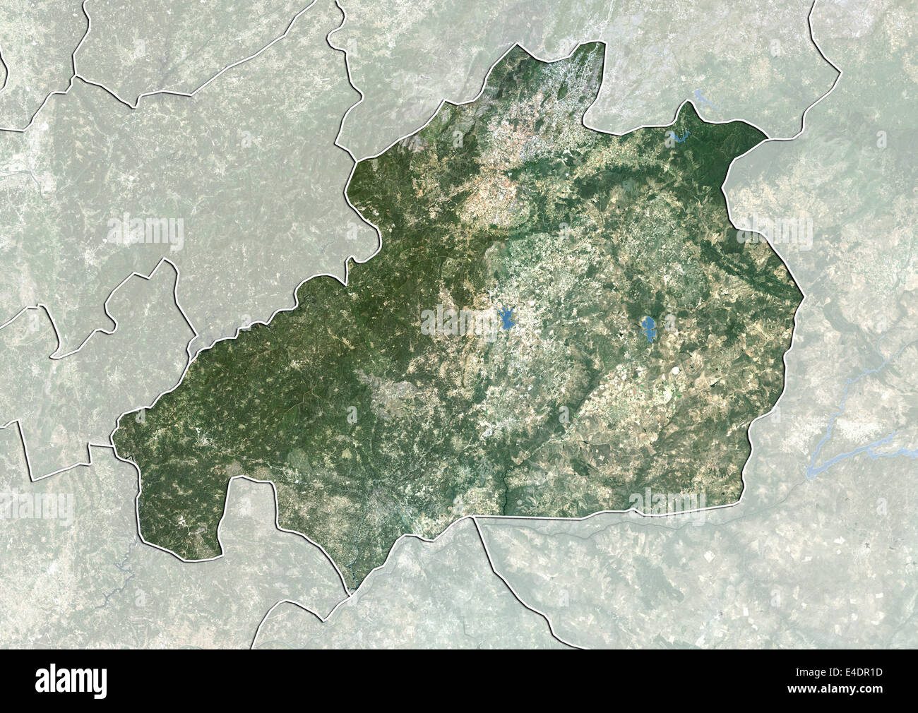 District de Castelo Branco, Portugal, True Color Image satellite Banque D'Images
