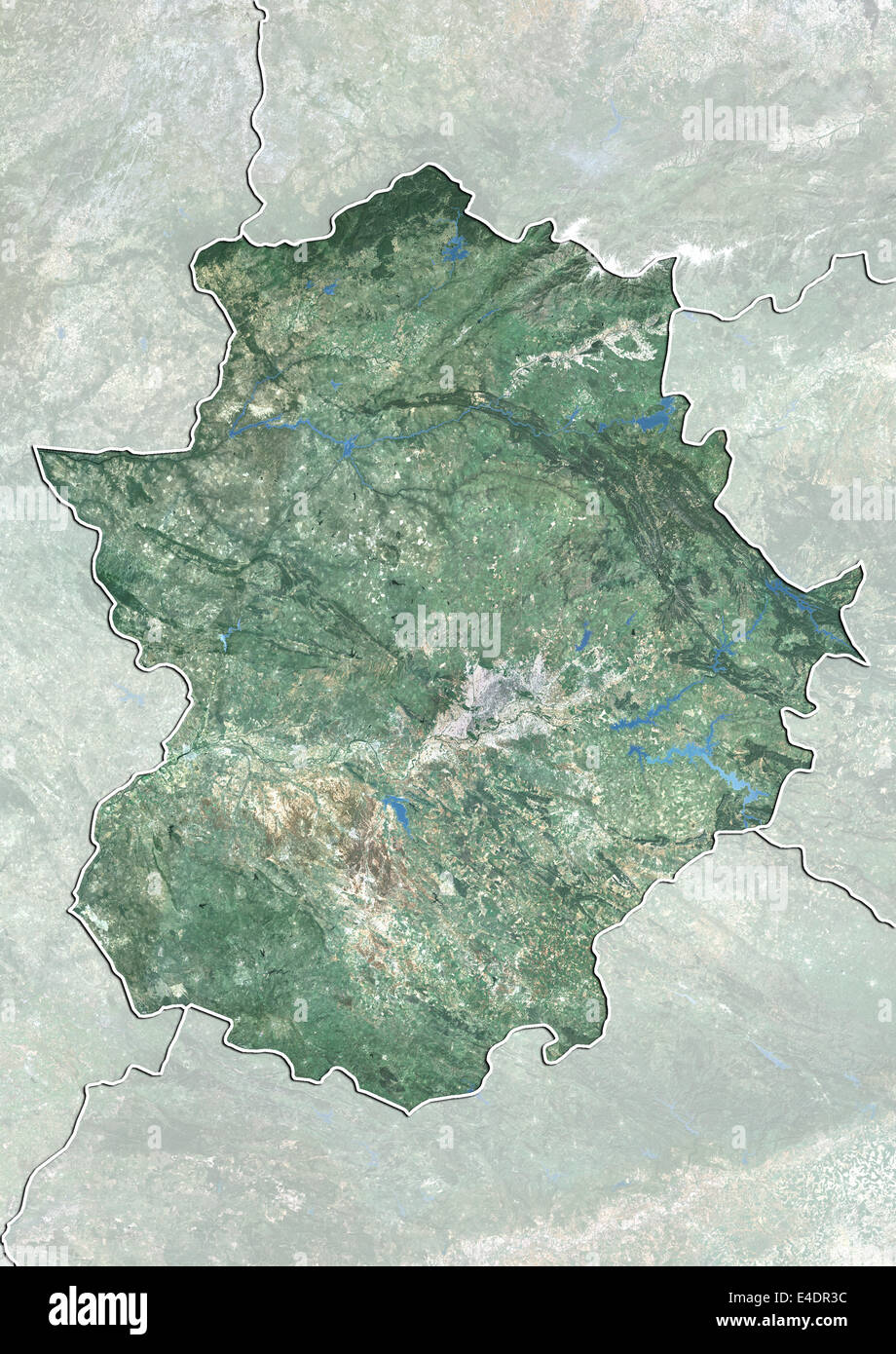 L'Estrémadure, Espagne, True Color Image satellite Banque D'Images