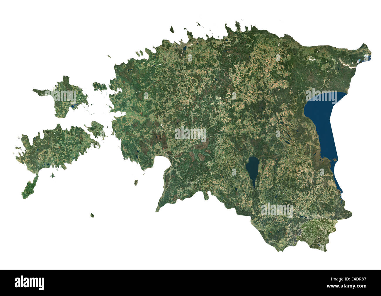 L'Estonie, image satellite Banque D'Images