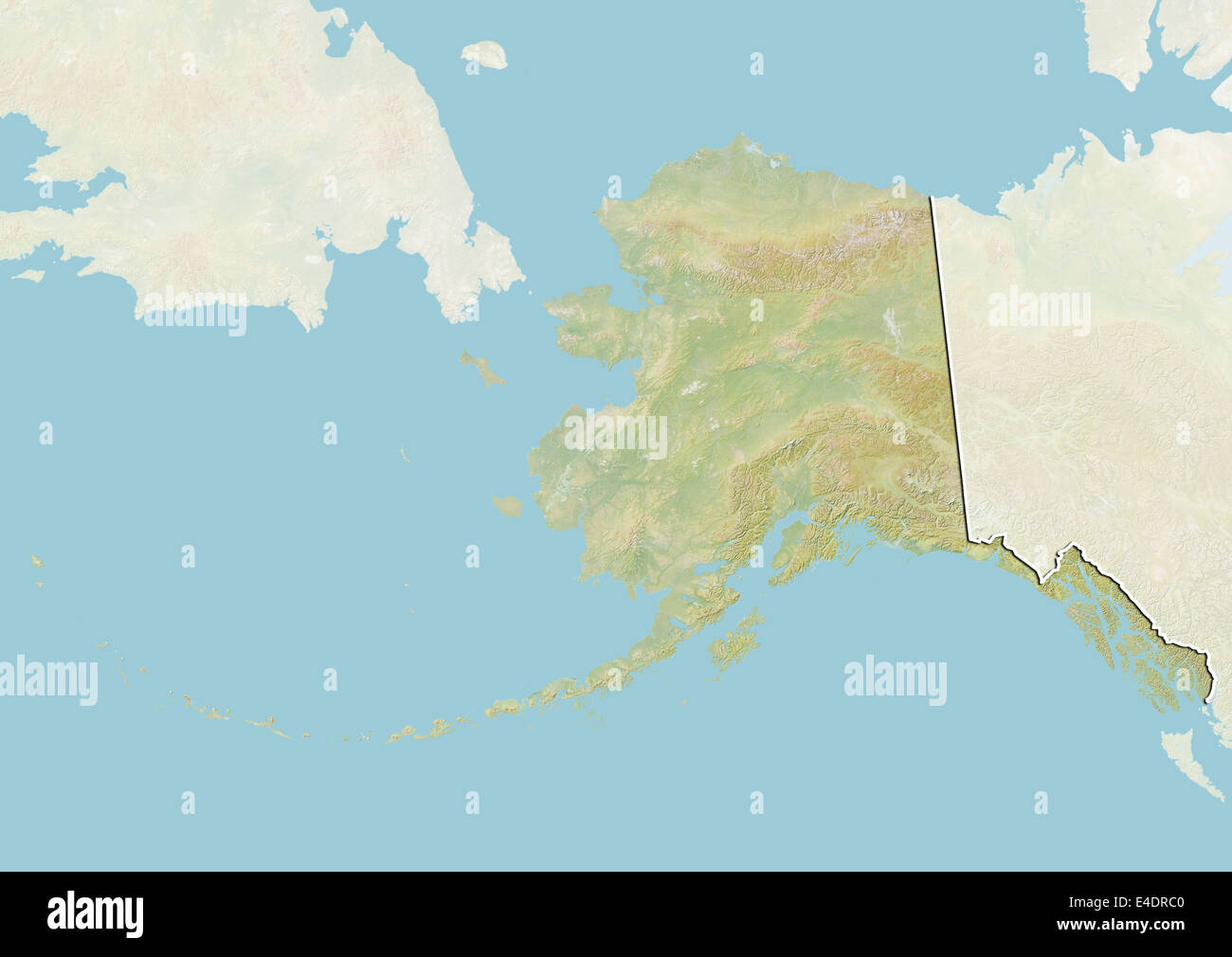 État de l'Alaska, United States, carte en relief Banque D'Images
