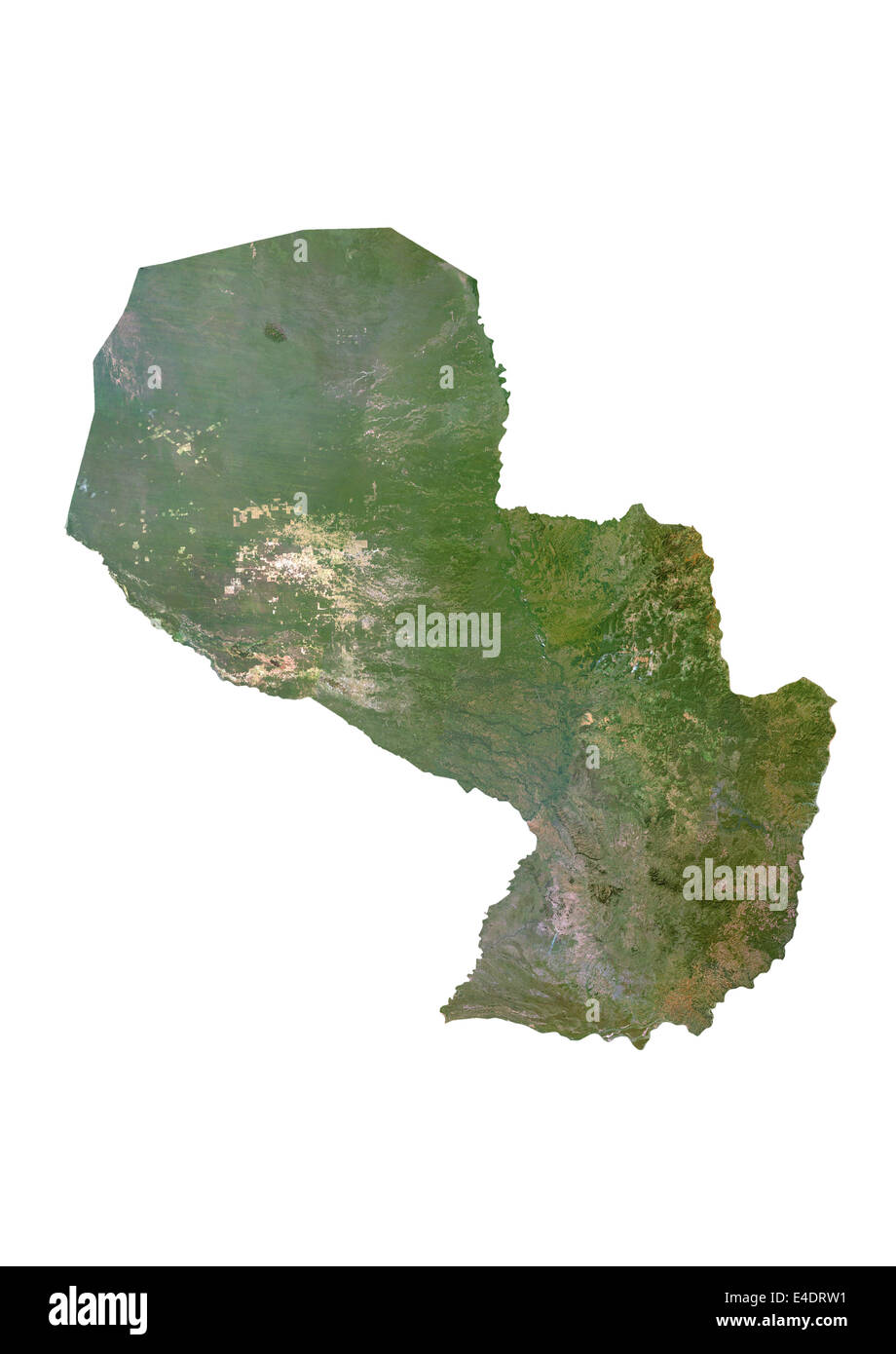 Le Paraguay, image satellite Banque D'Images