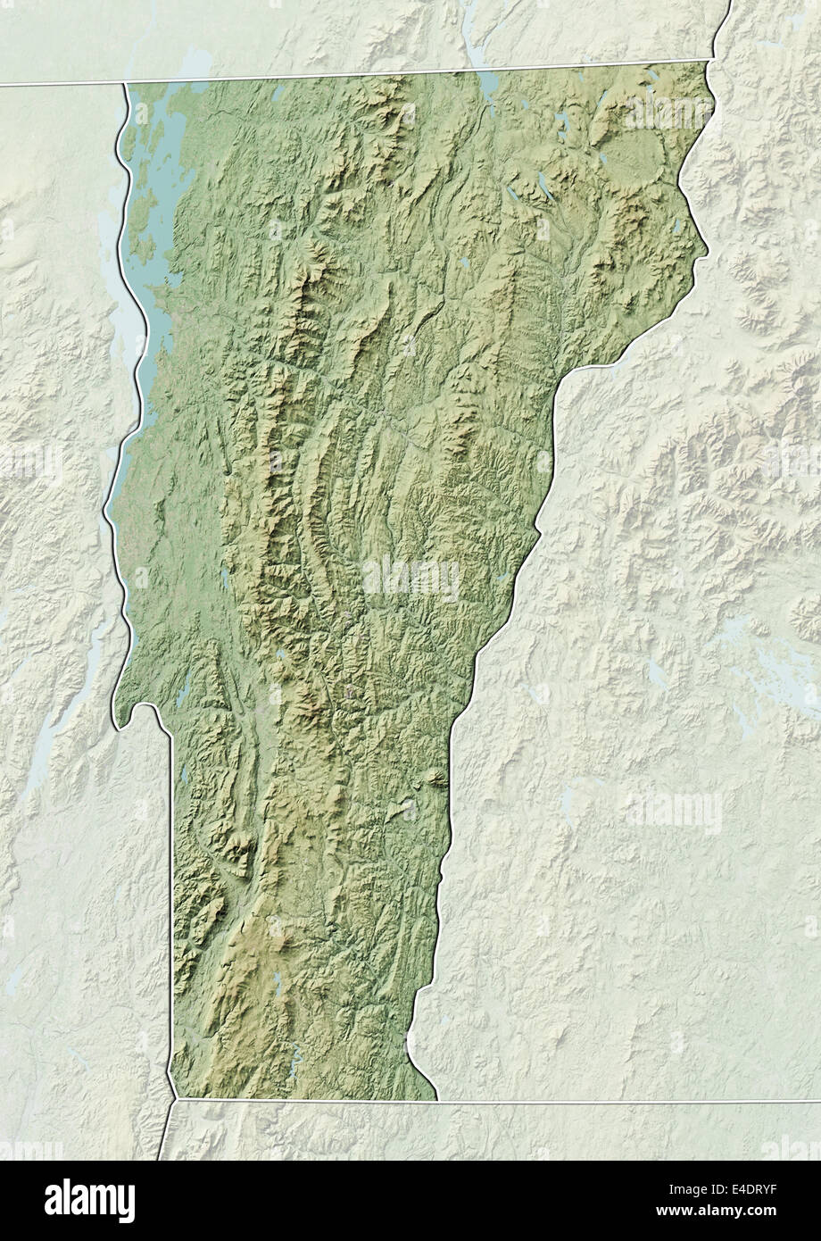 Physical map of vermont Banque de photographies et d’images à haute