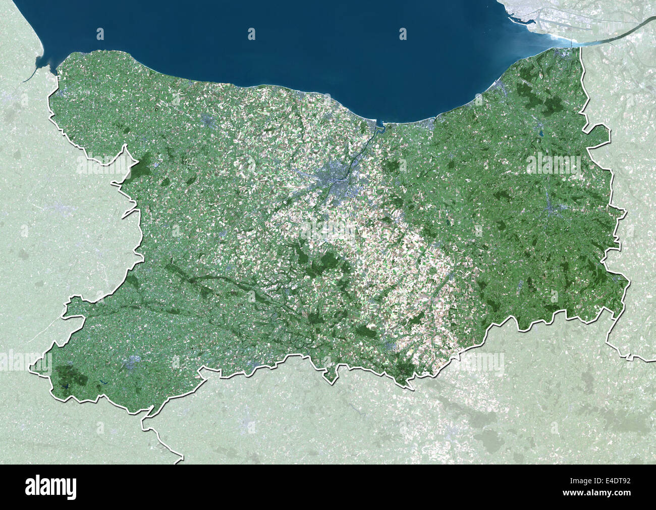 Département du Calvados, France, True Color Image satellite Banque D'Images