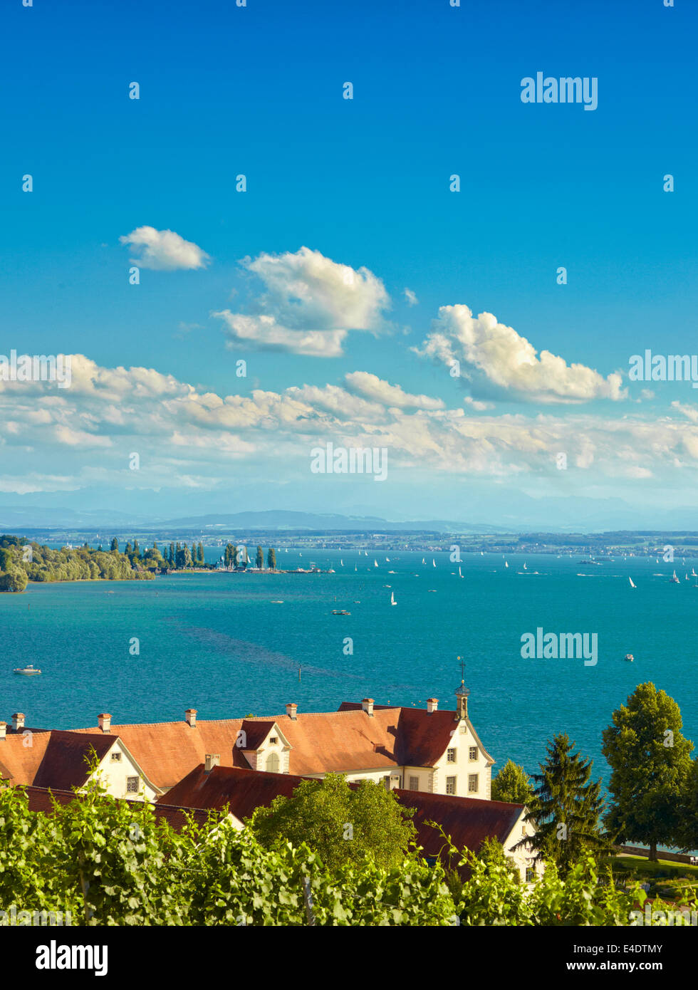 Meersburg (Burg sur le lac), une ville médiévale dans le lac de Constance. Baden-Württemberg, Allemagne Banque D'Images