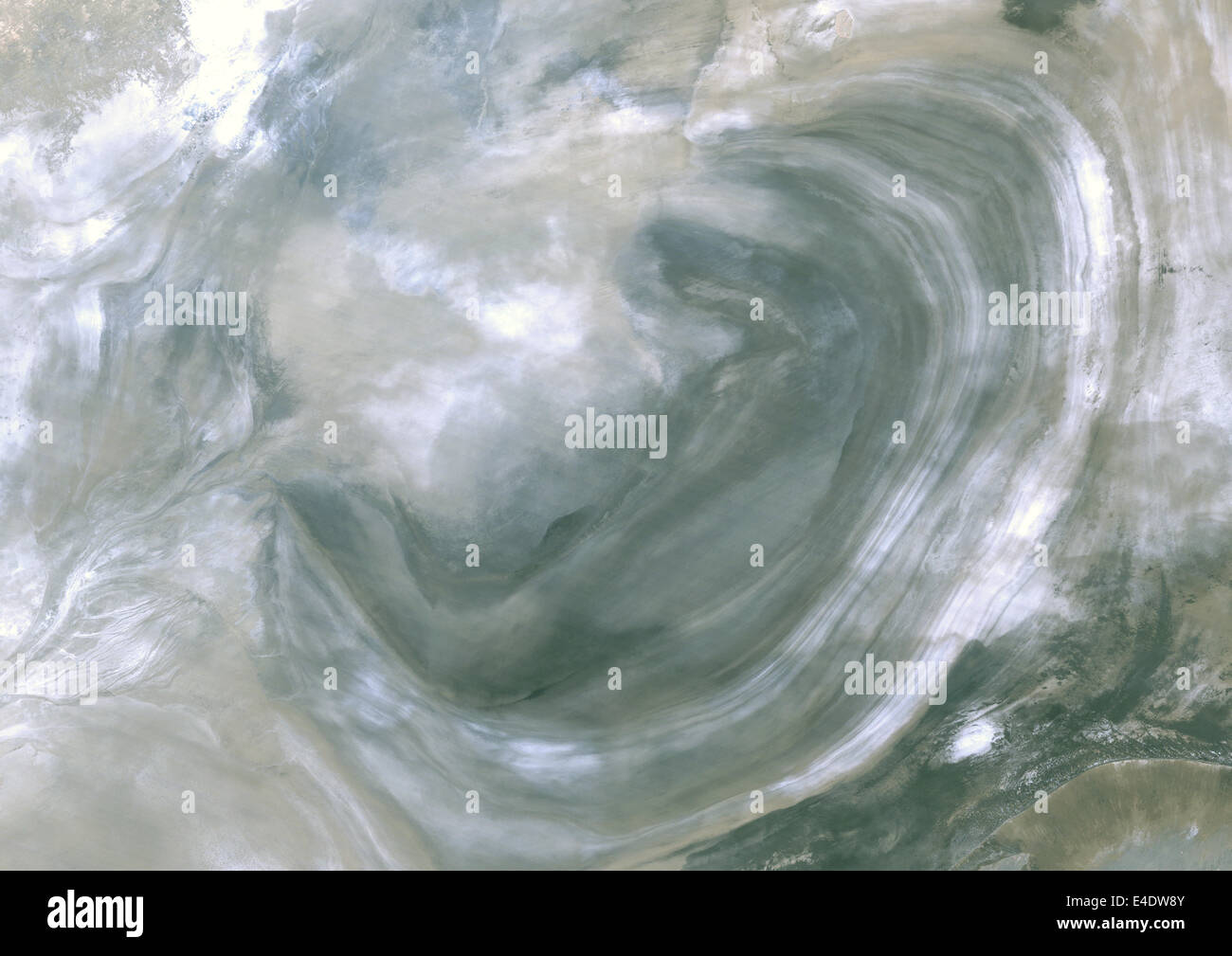 Lake ni Lob, Xinjiang, Chine, True Color Image satellite. Le lob du lac ni dans la province du Xinjiang utilisé pour être le plus grand sa Banque D'Images