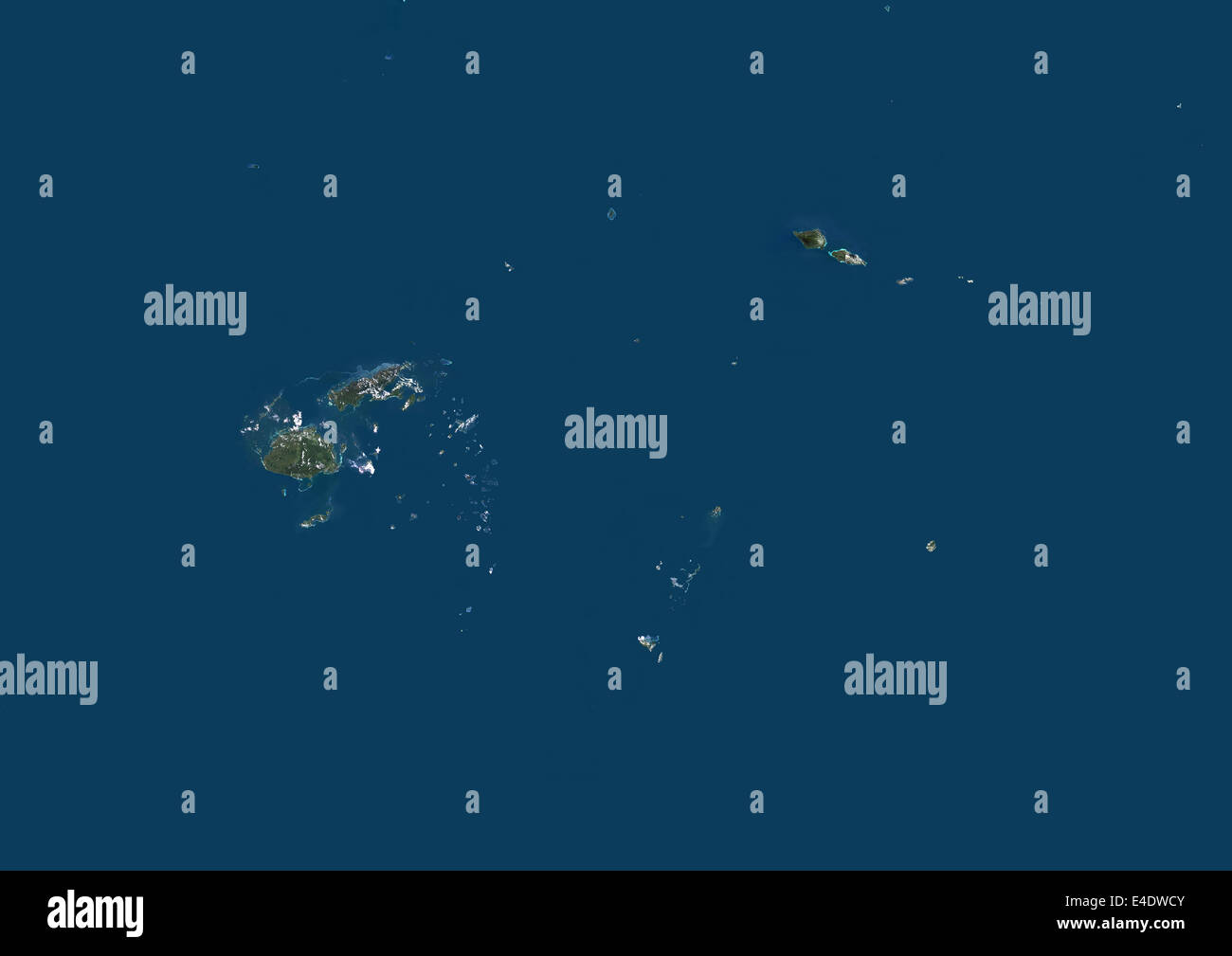 Fidji, Samoa, Tonga, Wallis et Futuna, l'Océanie, True Color Image  satellite. Vue satellite de Fidji, Samoa, Tonga, Wallis et Fu Photo Stock -  Alamy