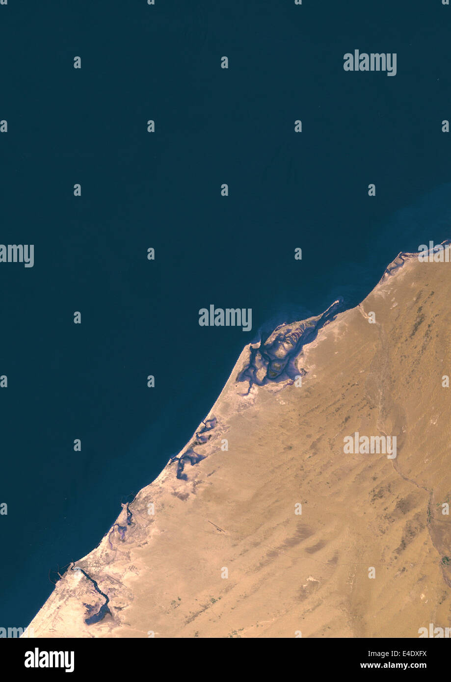 Dubaï, Émirats arabes unis, en 1976, True Color Image satellite. La couleur vraie image satellite de Dubaï, Emirats Arabes Unis. Je Banque D'Images
