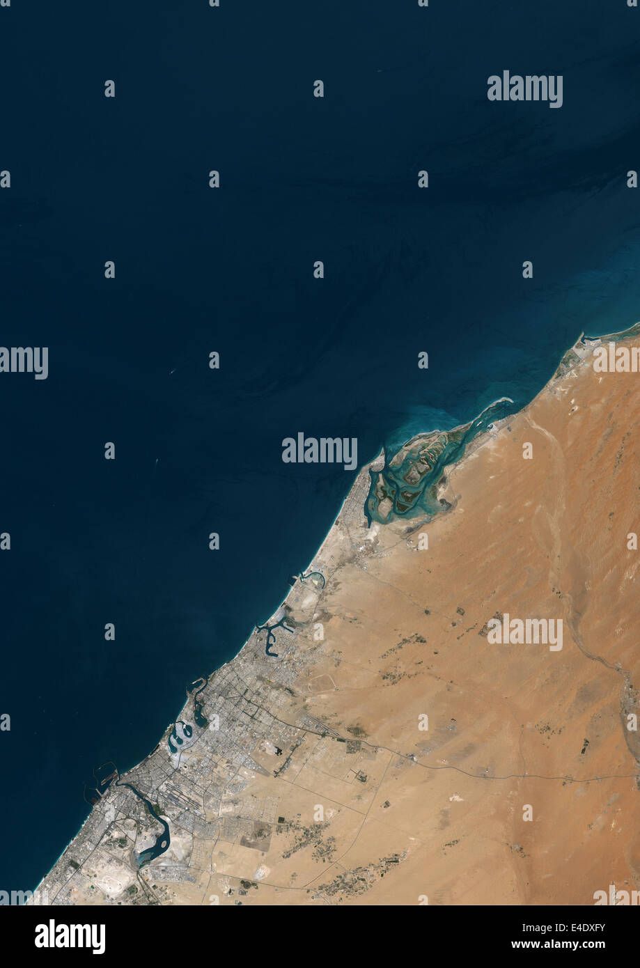 Dubaï, Émirats arabes unis, en 2000, True Color Image satellite. La couleur vraie image satellite de Dubaï, Emirats Arabes Unis. Je Banque D'Images