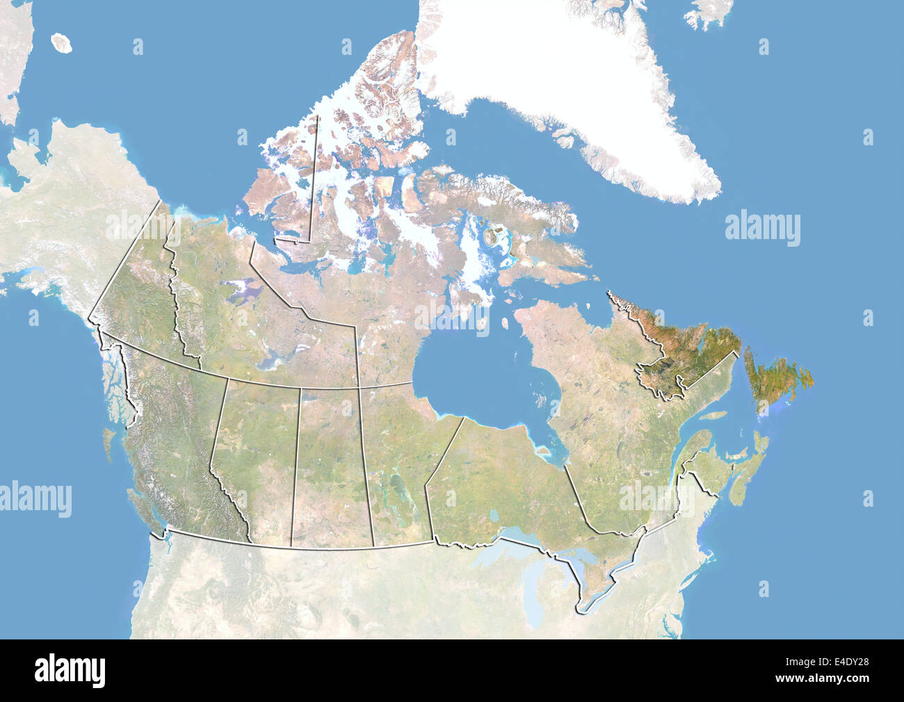 Le Canada Et La Province De Terre Neuve Et Labrador Image Satellite Avec Effet De Choc Photo Stock Alamy